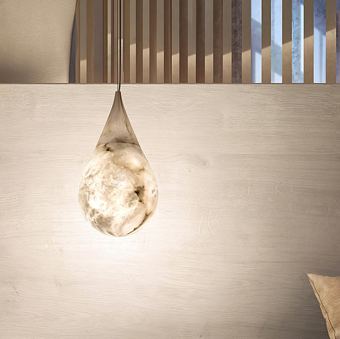 LustraLux Suspension Lampe Goutte de Pluie en Marbre