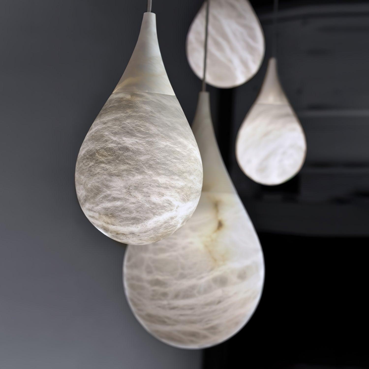 LustraLux Suspension Lampe Goutte de Pluie en Marbre