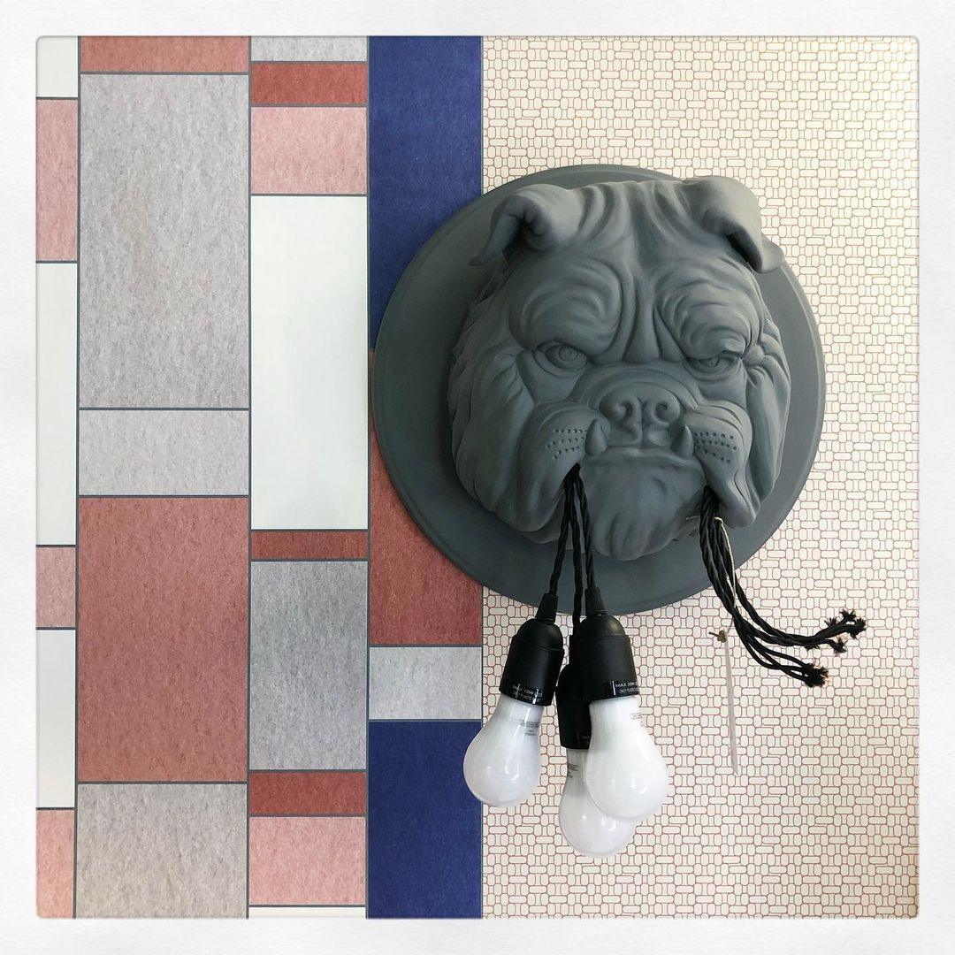 Lustra Applique Murale Sculpture Bulldog Fantaisiste