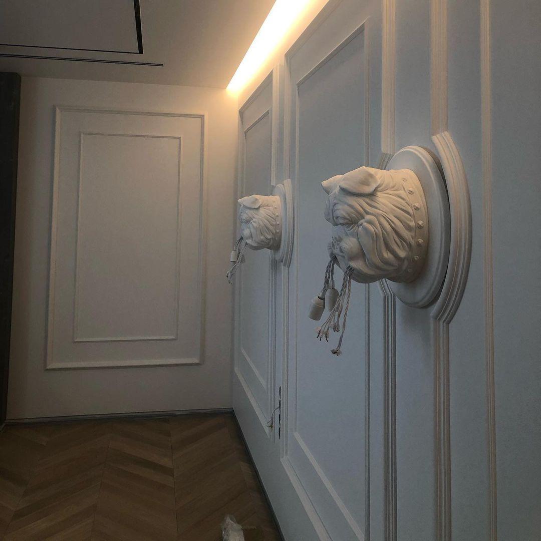 Lustra Applique Murale Sculpture Bulldog Fantaisiste