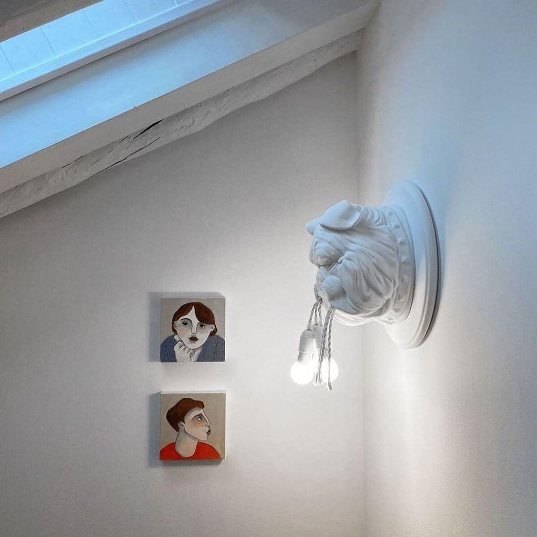 Lustra Applique Murale Sculpture Bulldog Fantaisiste