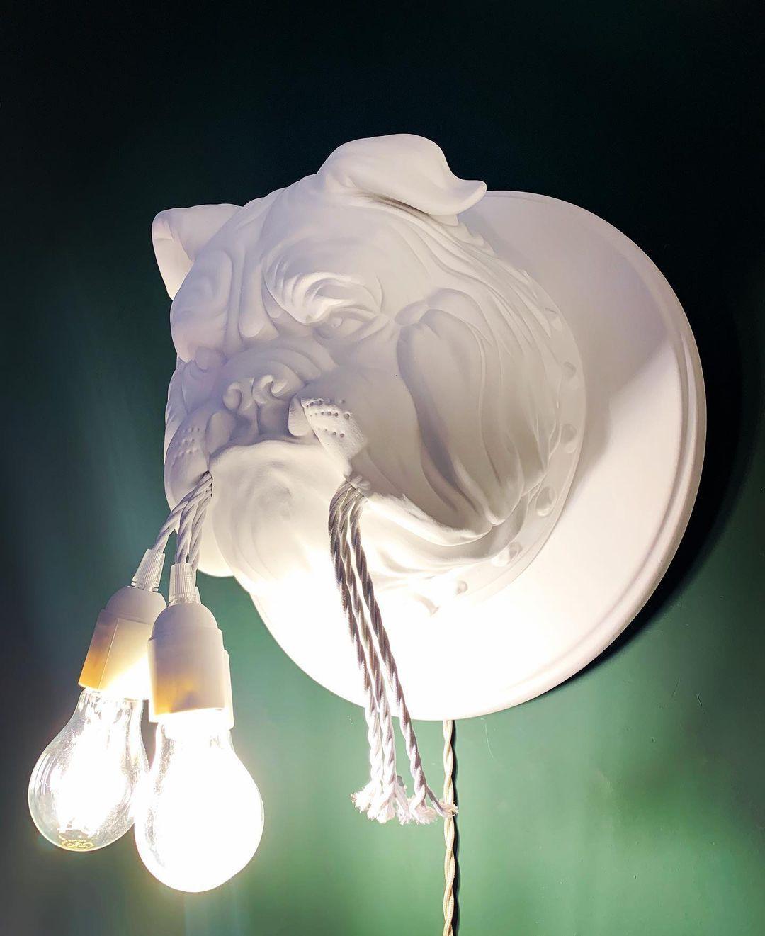 Lustra Applique Murale Sculpture Bulldog Fantaisiste