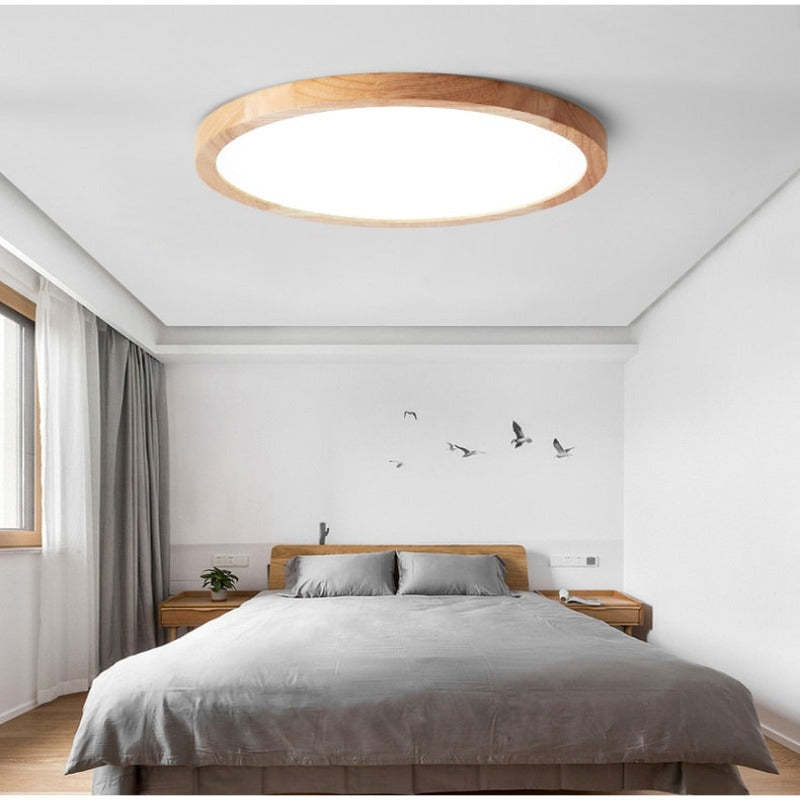 Aven Plafonnier Rond Moderne. Bois  Salon