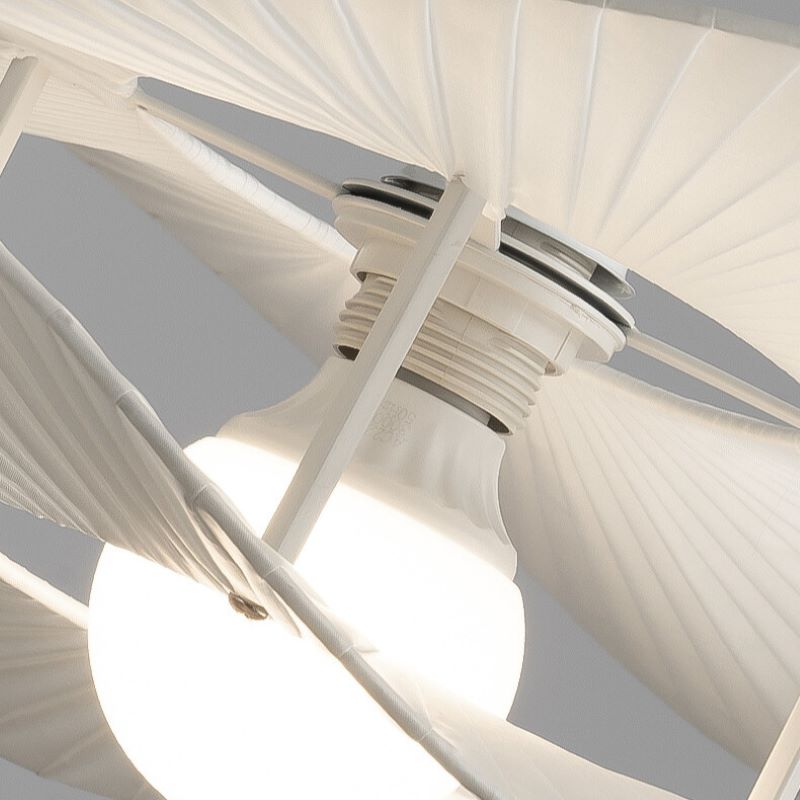 Saku Moderne LED Suspension Métal Tissu Salon