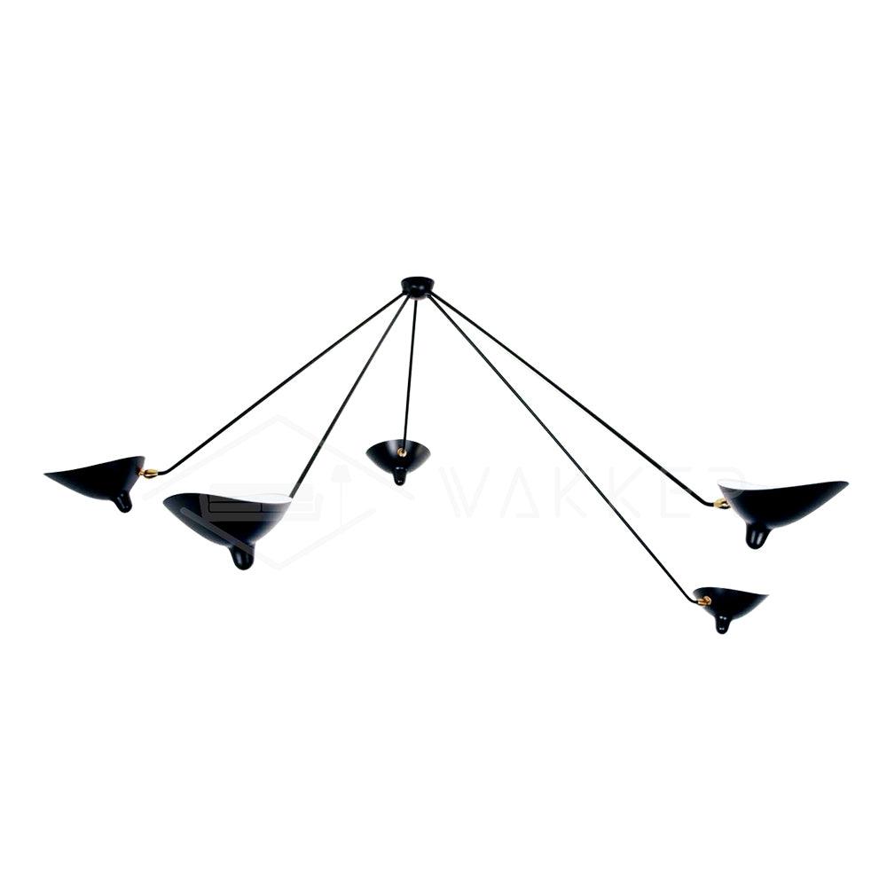 Solara Plafonnier Trois Bras Noir Sculptural