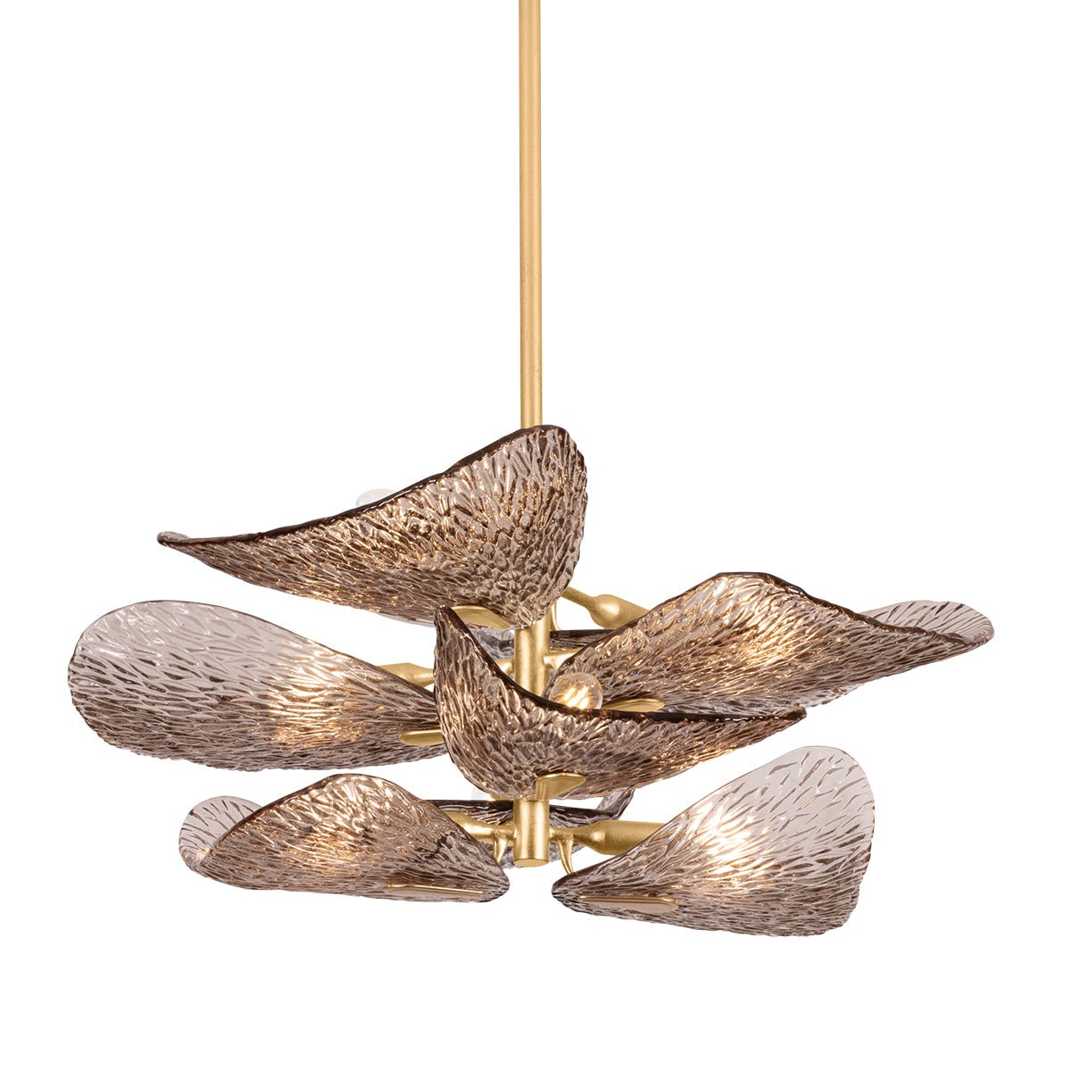 Aurora Lustre en Verre Pétale Superposé Bronze