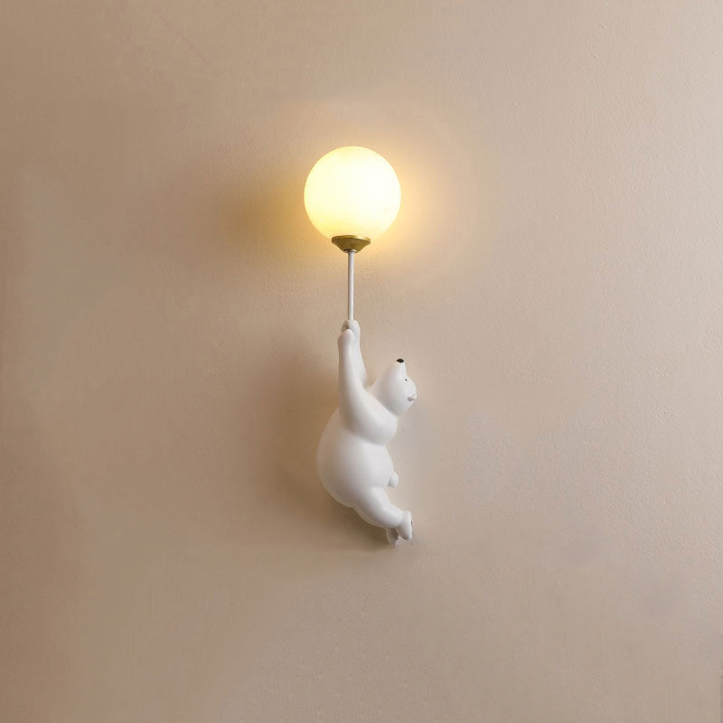 Bear Balloon Applique Murale Ours Ballon Moderne Animale. Blanc/Bleu/Rose. Salon