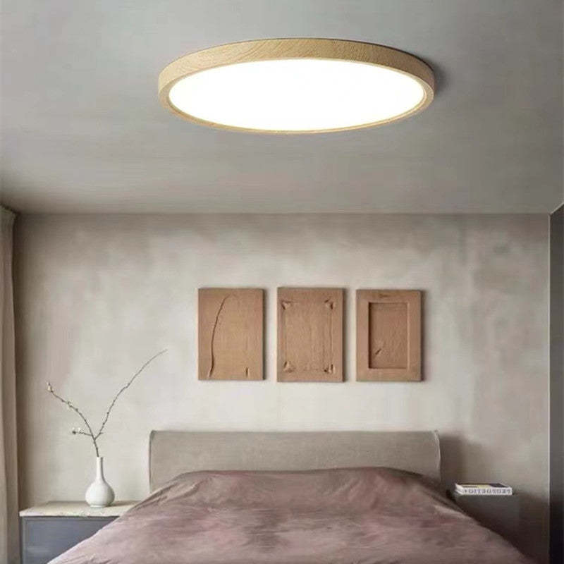 Aven Plafonnier Rond Moderne. Bois  Salon