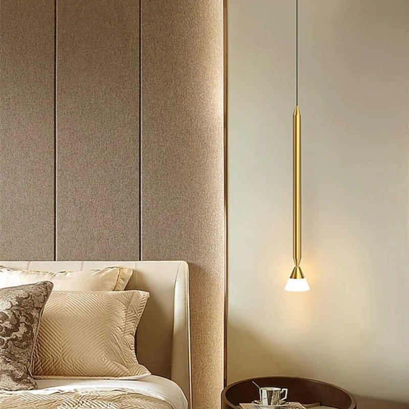 Auri Suspension Cylindre Simple. Métal/Verre. Noir/Doré. Salon
