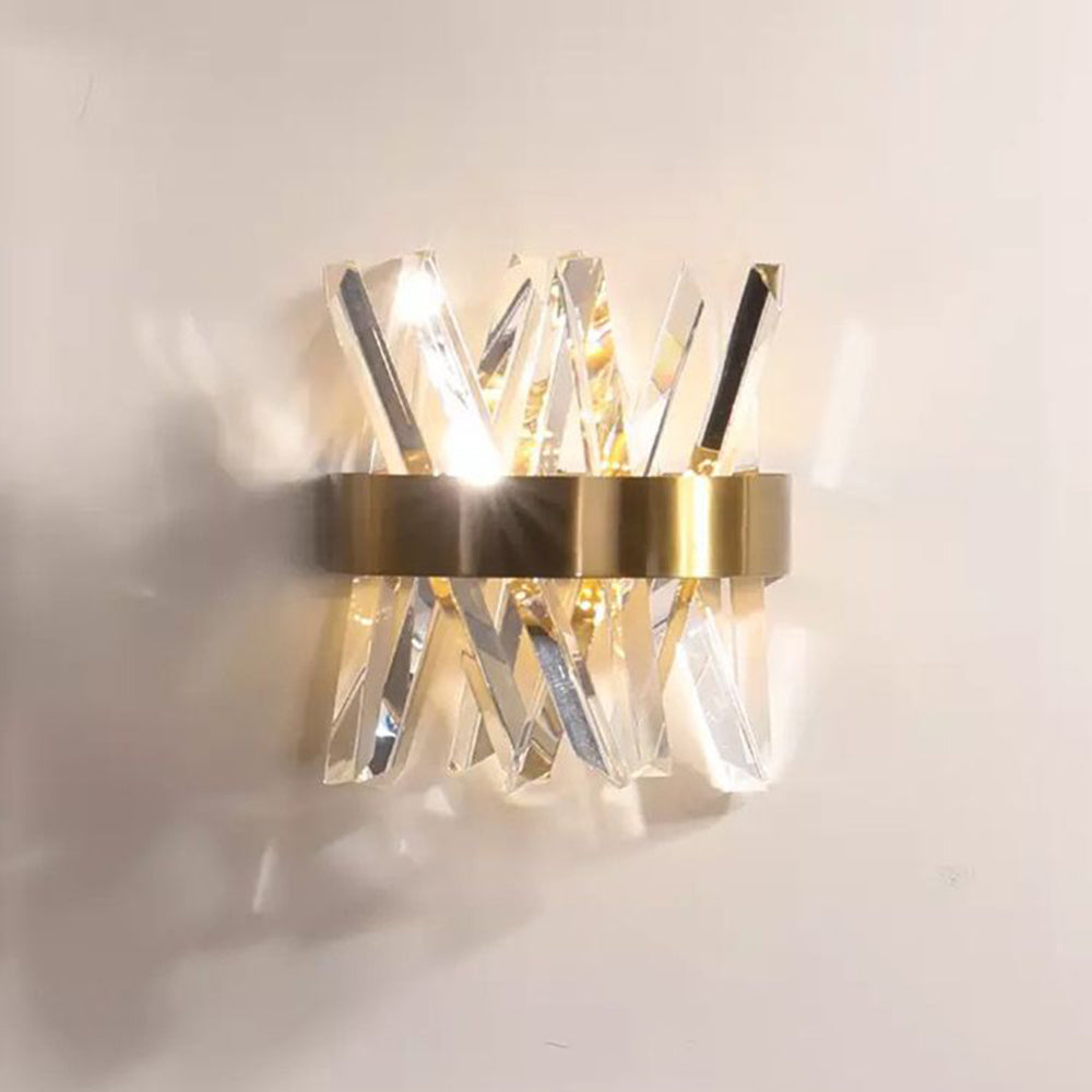 Kristy Applique Murale Luxueux LED Moderne Métal Cristal Or Chambre à Coucher/Salon