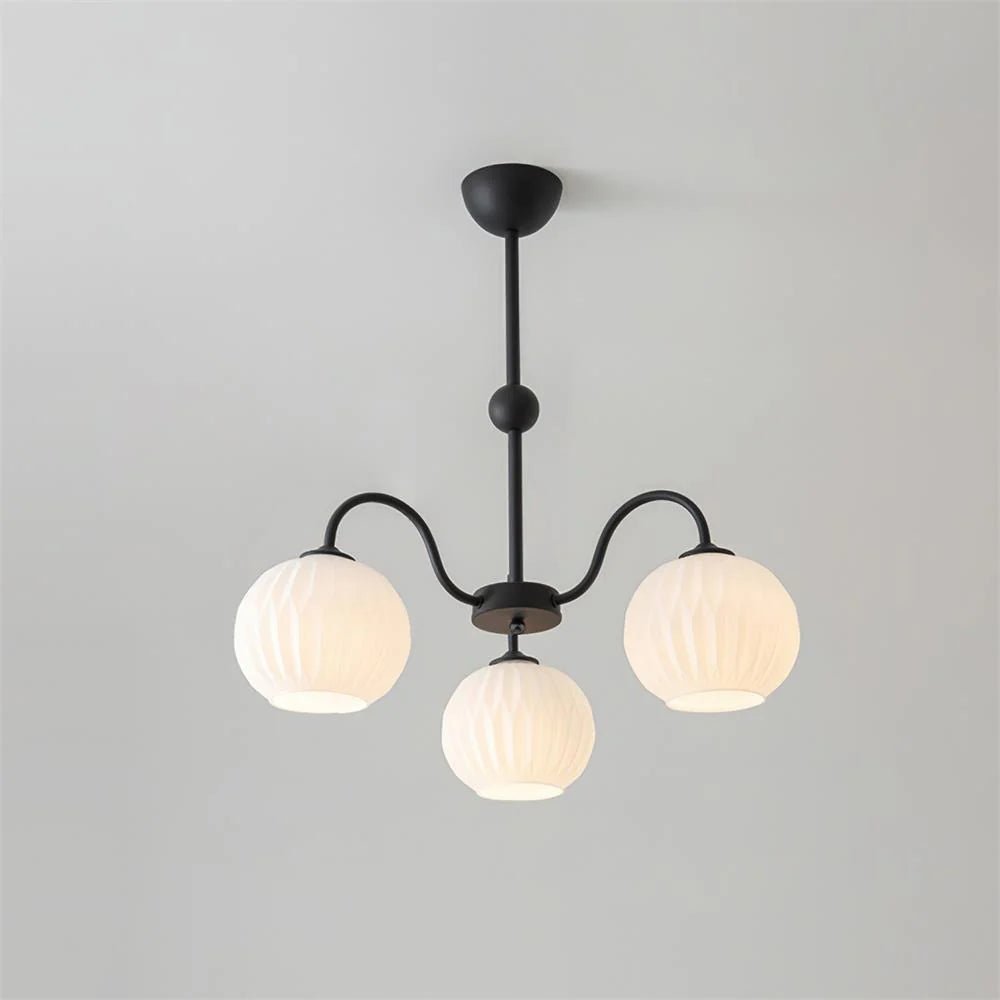 Lustra Lustre Moderne à 8 Lumières en Verre Ridé Vert