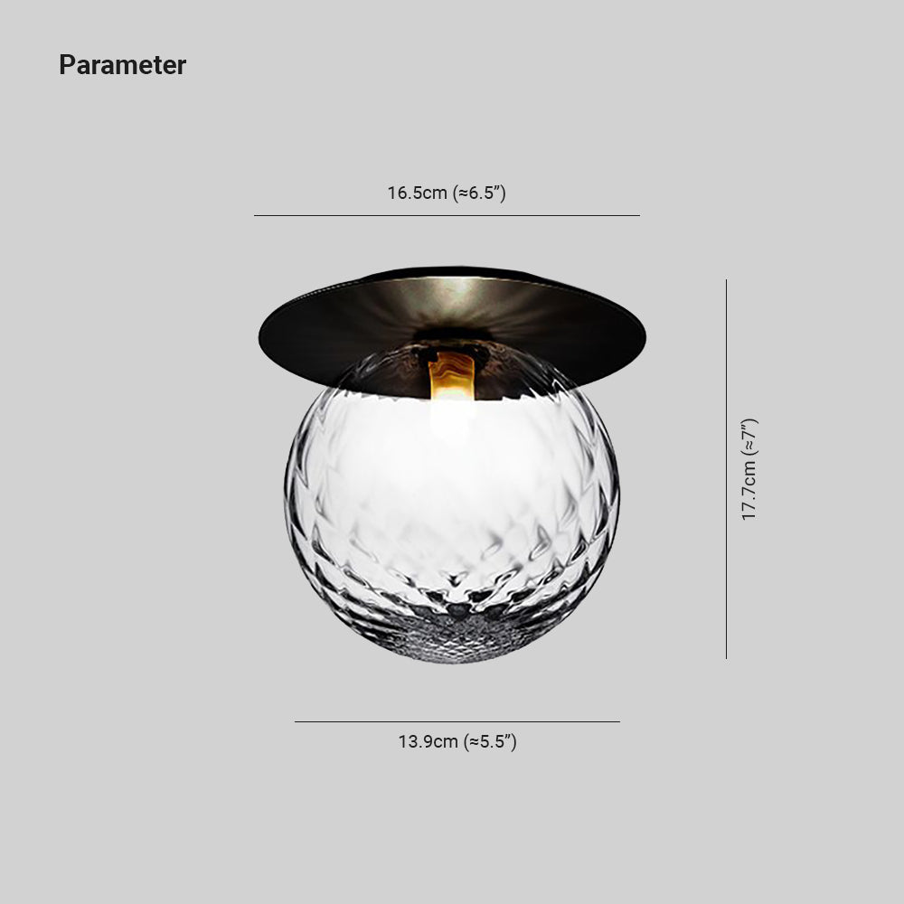 Melo Applique Murale Globe Moderne Design LED Métal Verre Noir/Or Salle de Bain