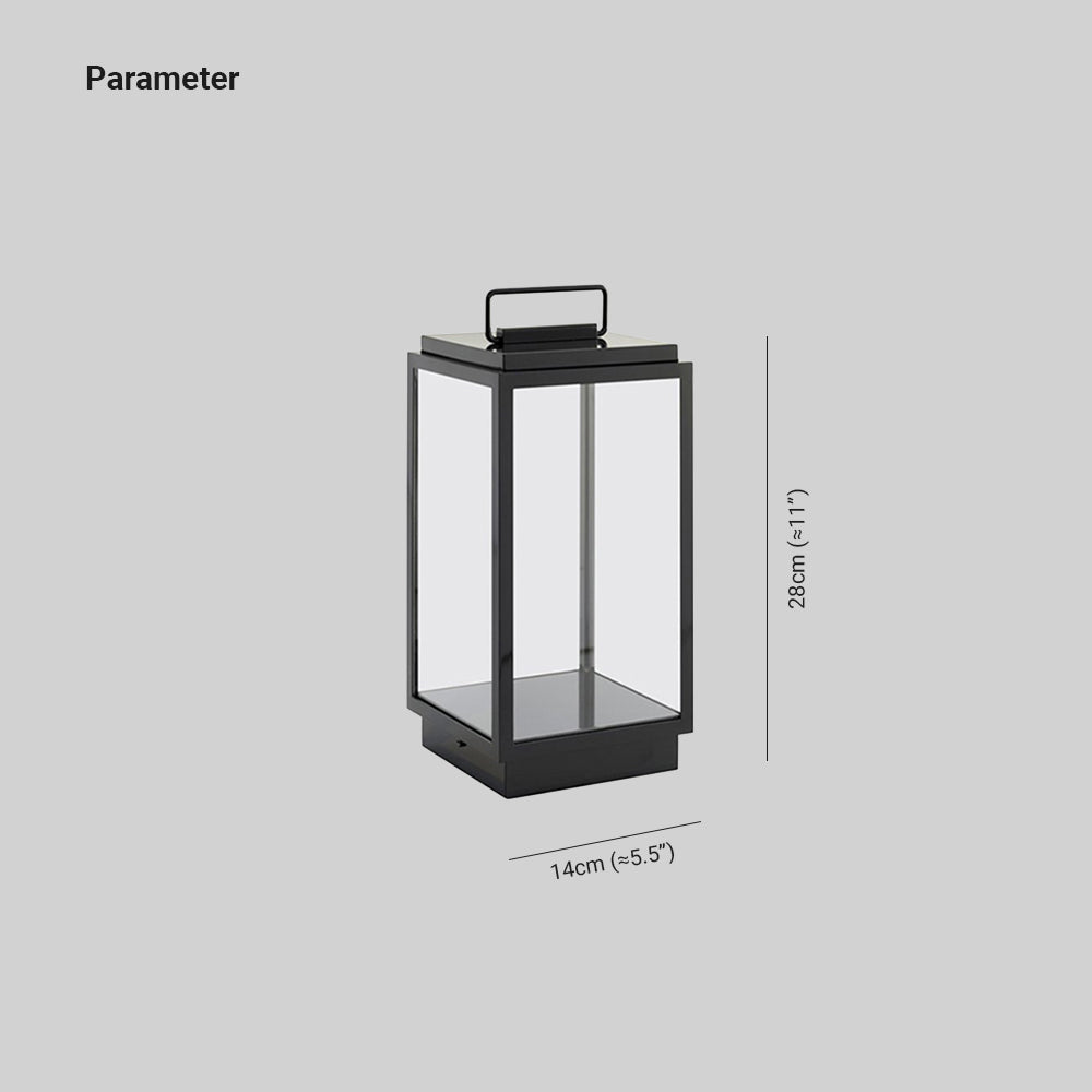 Ray Lampadaire Lanterne Minimaliste, Métal/Verre, Noir, Extérieur