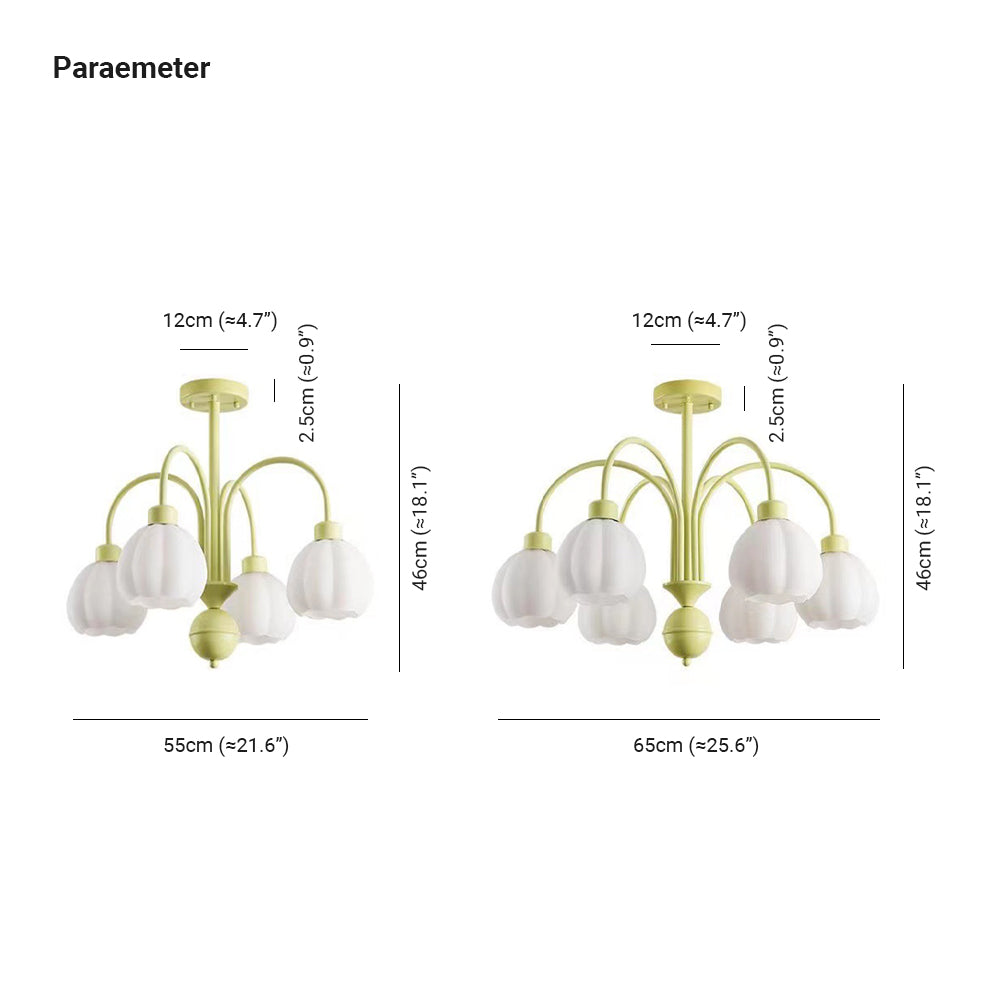 Arisha Suspension Multi Morandi, Métal/Verre, Blanc/Jaune, Couloir/Salon