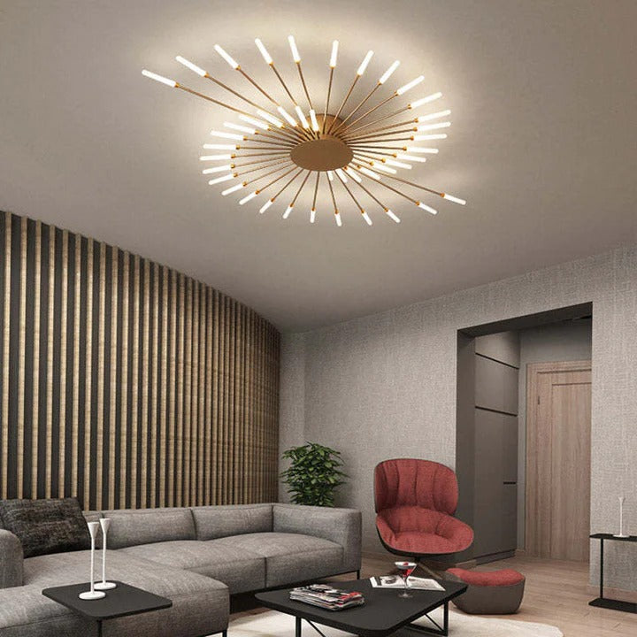 Wesley Plafonnier Fireworks Design Artistique  Noir/Doré