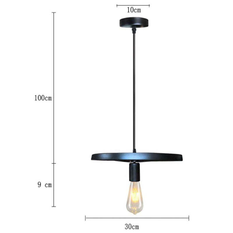 Silva Suspension Ronde Rétro, Métal, Noir/Rouille, Chambre à Coucher/Salon