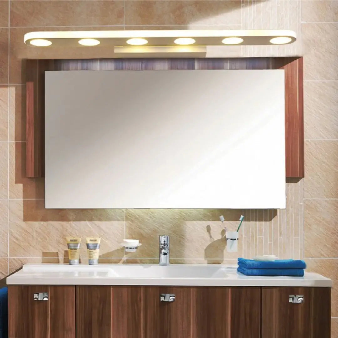 Arisha Applique Murale Ronde Scandivane, Métal/Acrylique, Blanc, Salle de Bain