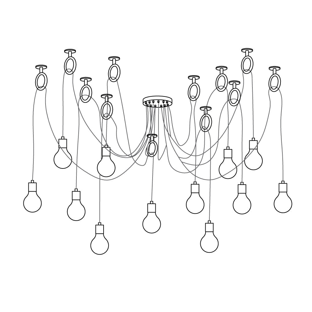 Lustra Lustre Industrial Spider Bulb Hanging