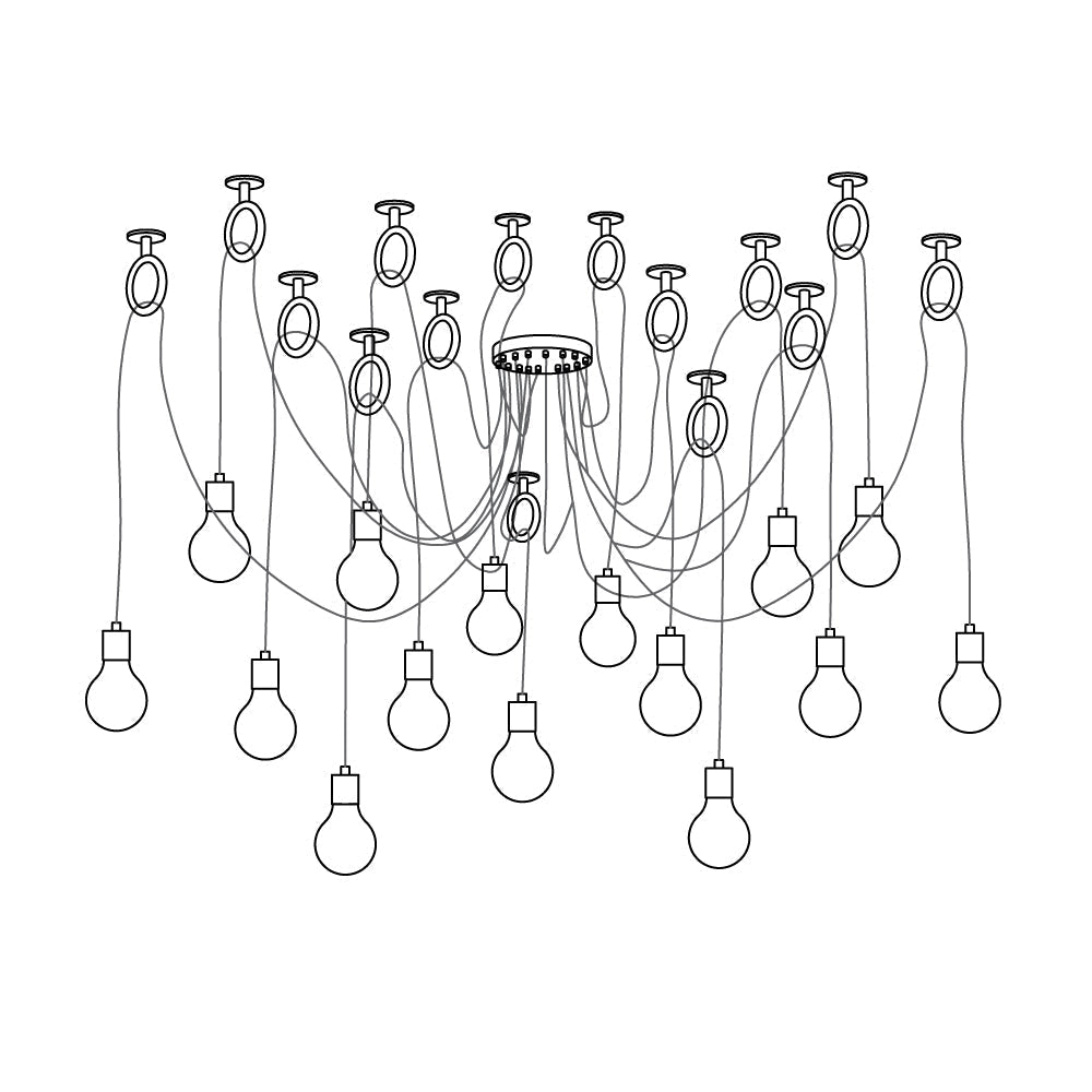 Lustra Lustre Industrial Spider Bulb Hanging