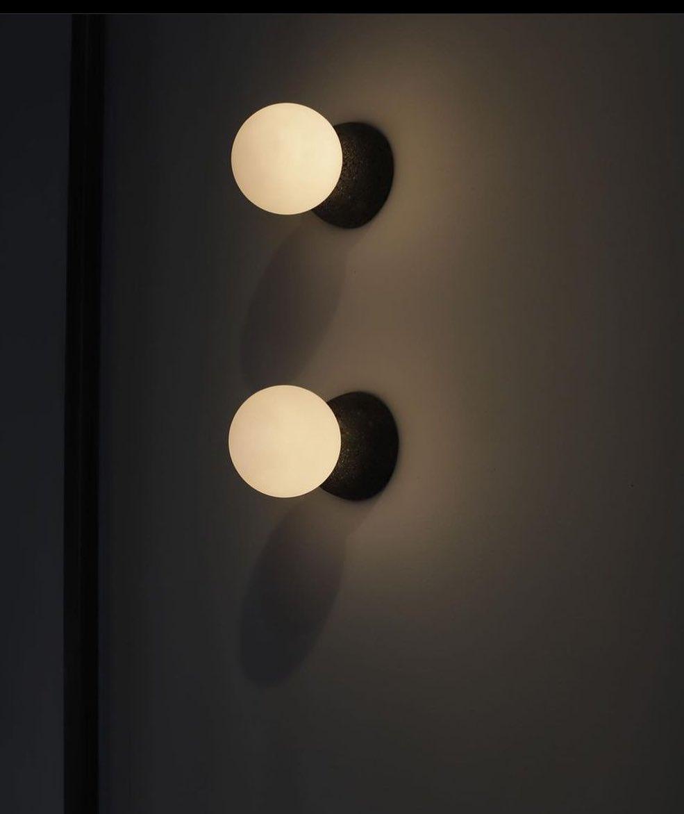 Lustra Applique Murale Béton Verre Opale