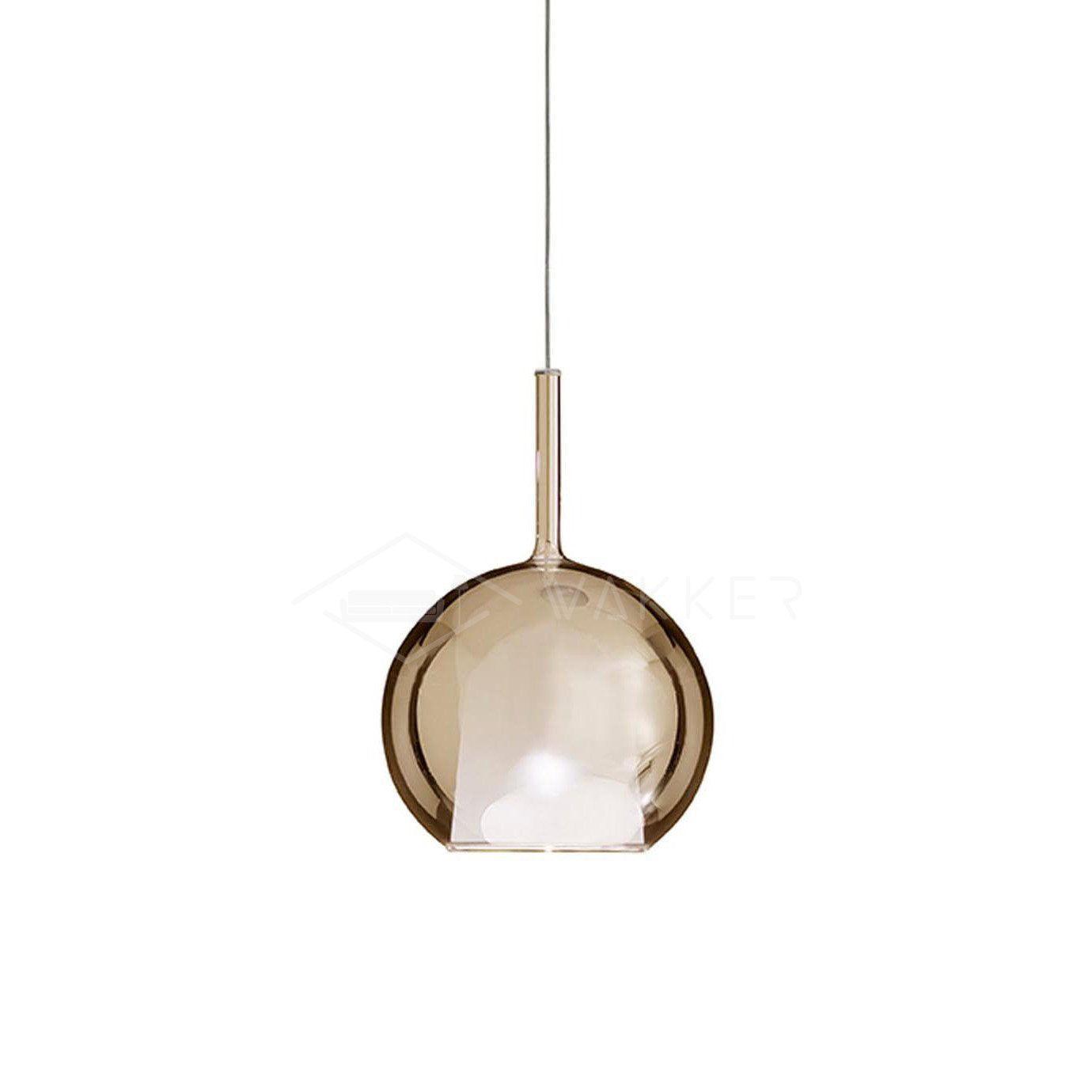 Lustra Suspension en Verre Fumé Rond