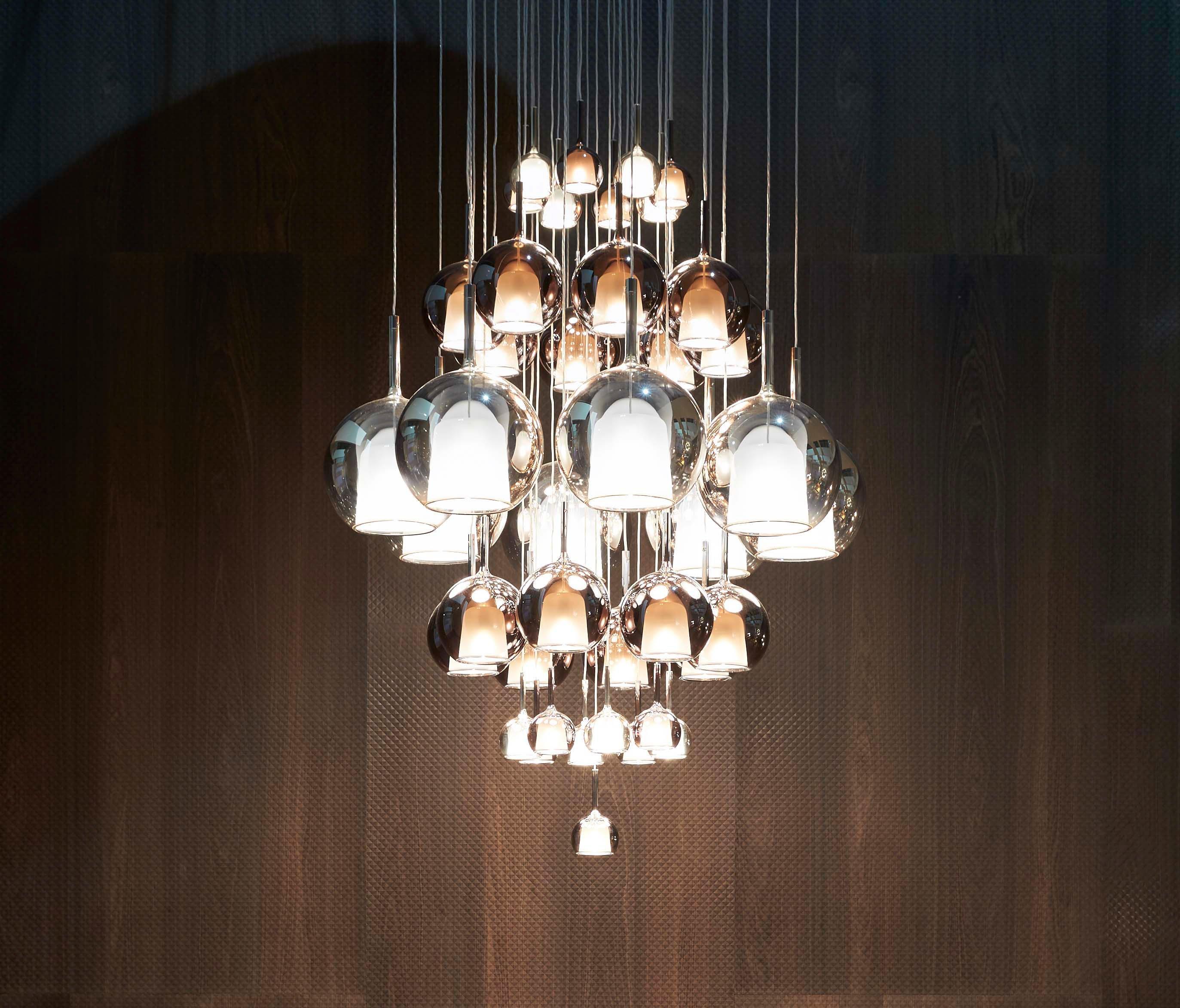 Lustra Suspension en Verre Fumé Rond