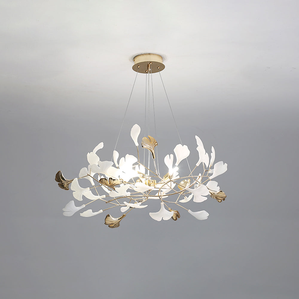 Jarn Suspension Feuille/Multi Moderne Métal/Céramique Doré/Blanc Salon