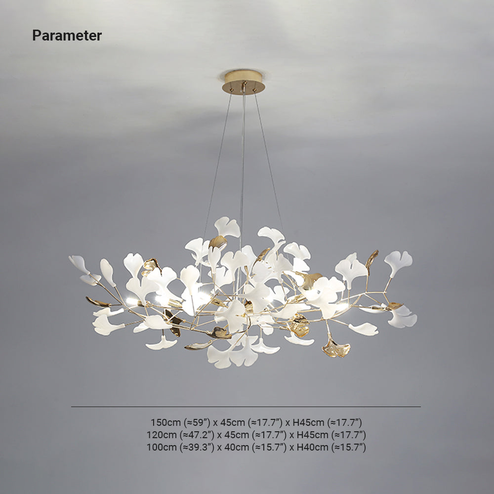 Jarn Suspension Feuille/Multi Moderne Métal/Céramique Doré/Blanc Salon