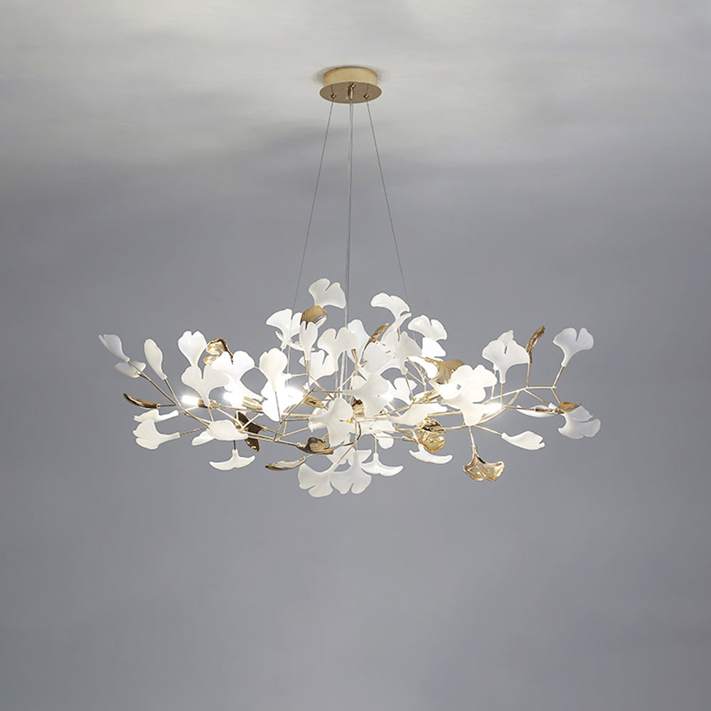 Jarn Suspension Feuille/Multi Moderne Métal/Céramique Doré/Blanc Salon