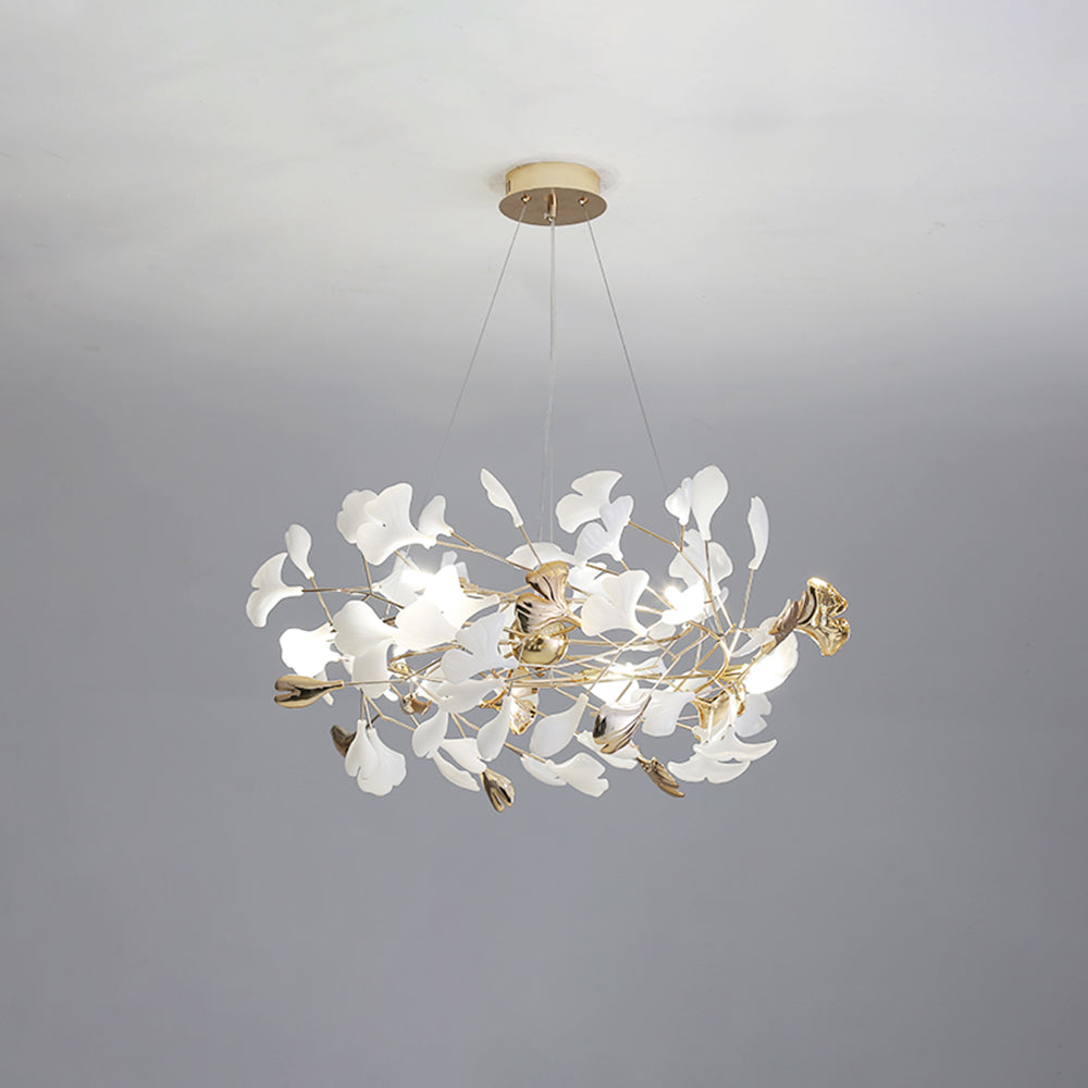 Jarn Suspension Feuille/Multi Moderne Métal/Céramique Doré/Blanc Salon