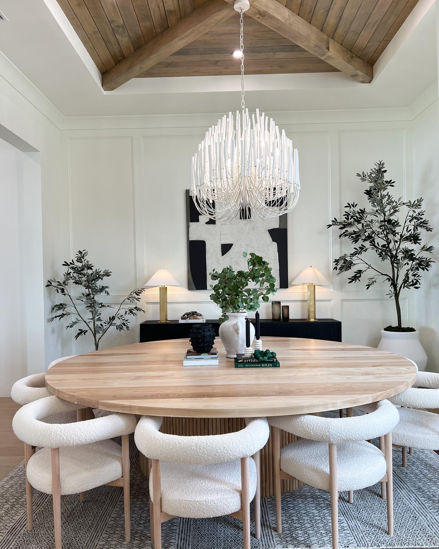 Ulshayra Lustre Postmoderne De Luxe En Bois Et Métal à Multiples Bras
